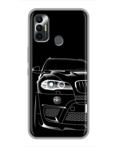 Чехол для TECNO Spark 7P с картинкой «Темный силуэт BMW»