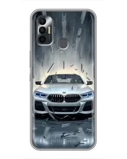 Чехол для TECNO Spark 7P с картинкой «BMW в свете фар»