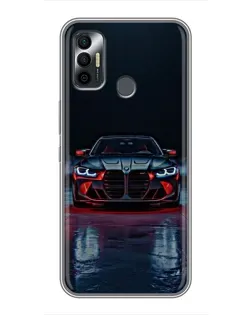 Чехол для TECNO Spark 7P с картинкой «BMW на мокрой дороге»