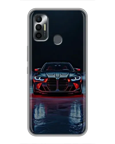 Чехол для TECNO Spark 7P с картинкой «BMW на мокрой дороге»