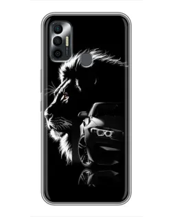 Чехол для TECNO Spark 7P с картинкой «BMW и лев»