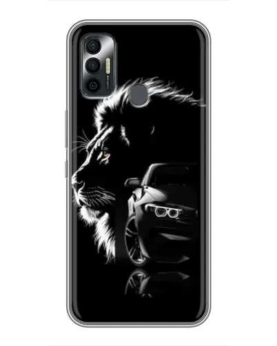 Чехол для TECNO Spark 7P с картинкой «BMW и лев»