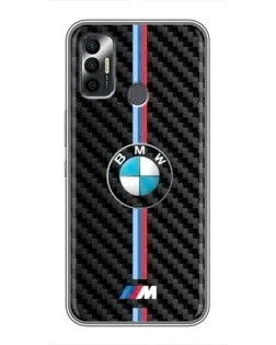 Чехол для TECNO Spark 7P с картинкой «Эмблема BMW и карбон»