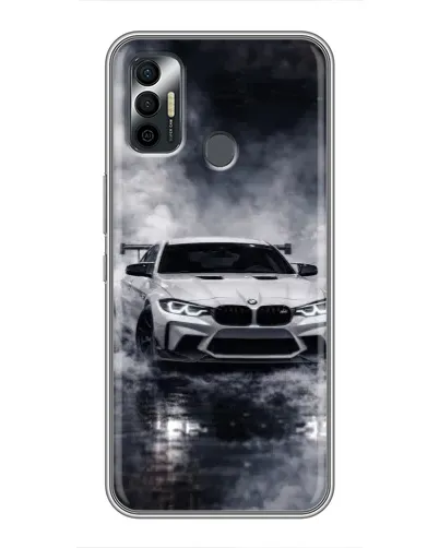 Чехол для TECNO Spark 7P с картинкой «BMW сквозь туман»
