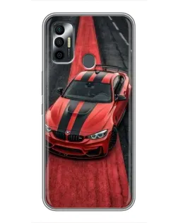 Чехол для TECNO Spark 7P с картинкой «BMW на красной дорожке»