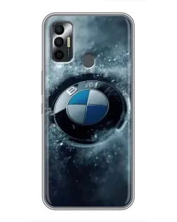 Чехол для TECNO Spark 7P с картинкой «Логотип BMW — лед»