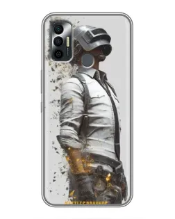 Чехол для TECNO Spark 7P с картинкой «PUBG — боец в пыли»