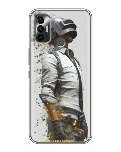 Чехол для TECNO Spark 7P с картинкой «PUBG — боец в пыли»