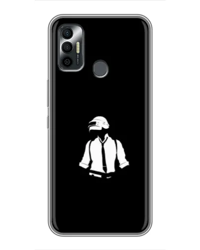 Чехол для TECNO Spark 7P с картинкой «PUBG — белый шлем»