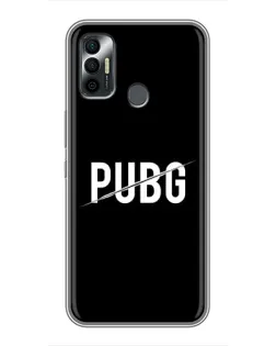 Чехол для TECNO Spark 7P с картинкой «PUBG — белый логотип»