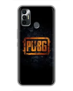 Чехол для TECNO Spark 7P с картинкой «PUBG — золотой логотип»