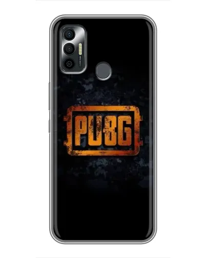 Чехол для TECNO Spark 7P с картинкой «PUBG — золотой логотип»