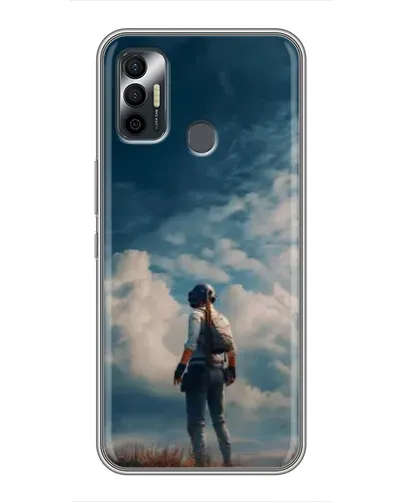 Чехол для TECNO Spark 7P с картинкой «Герой PUBG на скале»