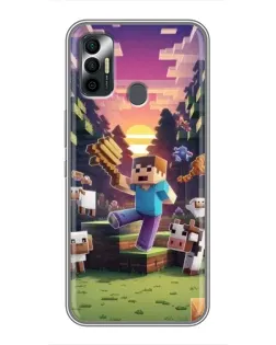 Чохол для TECNO Spark 7P з картинкою «Стів на фермі»