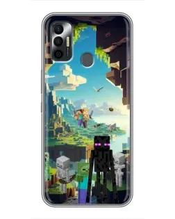 Чохол для TECNO Spark 7P з картинкою «Ендермен у лісі»