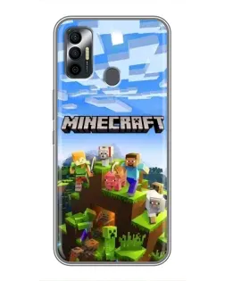 Чохол для TECNO Spark 7P з картинкою «Minecraft класичний світ»