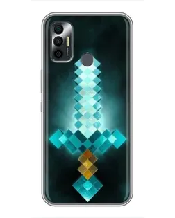 Чохол для TECNO Spark 7P з картинкою «Алмазний меч неон»