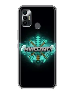 Чохол для TECNO Spark 7P з картинкою «Minecraft Diamond лого»