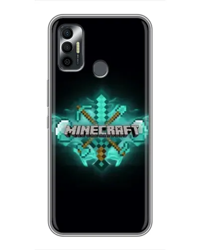 Чохол для TECNO Spark 7P з картинкою «Minecraft Diamond лого»