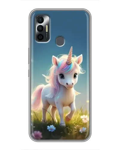Чохол для TECNO Spark 7P з картинкою «Єдиноріг на галявині»