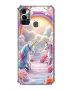 Чохол для TECNO Spark 7P з картинкою «Веселка і єдинороги» Чохол для TECNO Spark 7P з картинкою «Веселка і єдинороги»