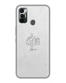 Чохол для TECNO Spark 7P з картинкою «Івана 3:16 Хрест» Чохол для TECNO Spark 7P з картинкою «Івана 3:16 Хрест»