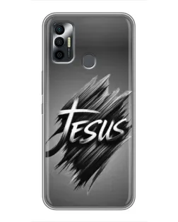 Чехол для TECNO Spark 7P с картинкой «Надпись Jesus Graffiti»