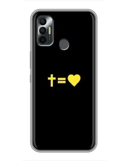 Чехол для TECNO Spark 7P с картинкой «Сердце и Крест»