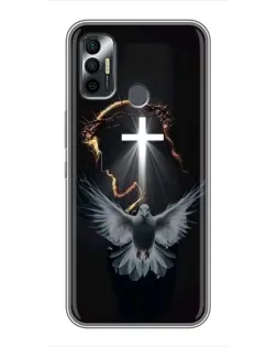 Чехол для TECNO Spark 7P с картинкой «Голубь и Свет»