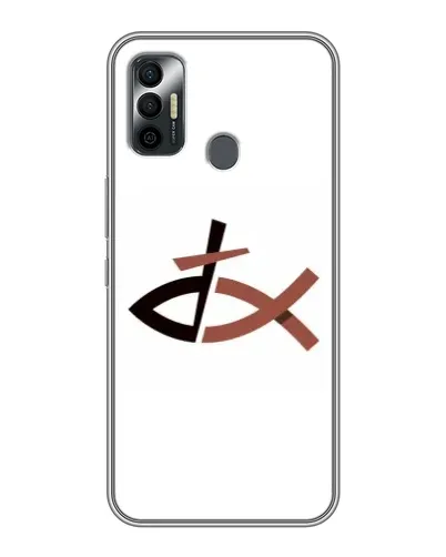 Чехол для TECNO Spark 7P с картинкой «Рыба и крест»