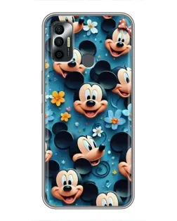 Чохол для TECNO Spark 7P з картинкою «Паттерн Міккі та Мінні»