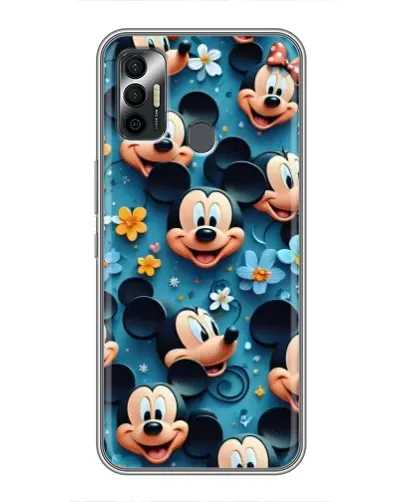 Чохол для TECNO Spark 7P з картинкою «Паттерн Міккі та Мінні»