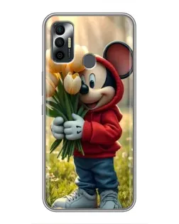 Чохол для TECNO Spark 7P з картинкою «Міккі з тюльпанами» Чохол для TECNO Spark 7P з картинкою «Міккі з тюльпанами»