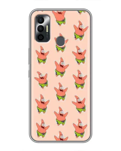 Чехол для TECNO Spark 7P с картинкой «Патрик Стар паттерн»