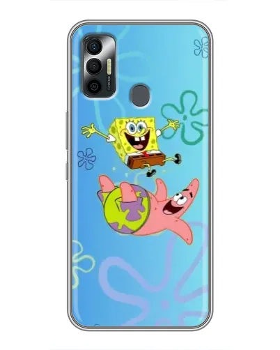 Чехол для TECNO Spark 7P с картинкой «Спанч Боб и Патрик»
