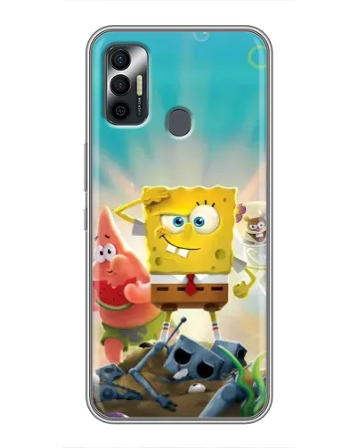 Чехол для TECNO Spark 7P с картинкой «Спанч Боб победитель»