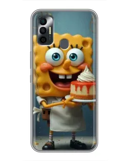 Чехол для TECNO Spark 7P с картинкой «Повар Спанч Боб»