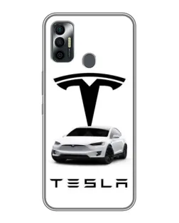 Чохол для TECNO Spark 7P з картинкою «Tesla White Style»