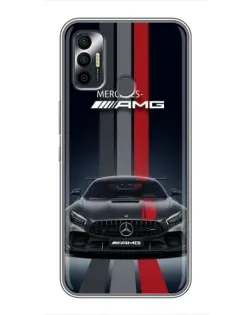 Чохол для TECNO Spark 7P з картинкою «Mercedes — білий карбон»