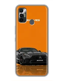 Чохол для TECNO Spark 7P з картинкою «Помаранчевий Mercedes AMG»
