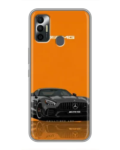 Чохол для TECNO Spark 7P з картинкою «Помаранчевий Mercedes AMG»