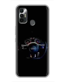 Чохол для TECNO Spark 7P з картинкою «Салон Audi — кермо»
