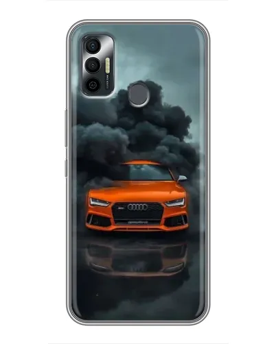 Чохол для TECNO Spark 7P з картинкою «Audi у хмарах диму»