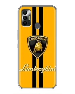 Чохол для TECNO Spark 7P з картинкою «Lamborghini Stripe жовтий»