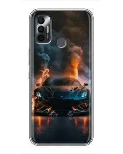 Чохол для TECNO Spark 7P з картинкою «Lamborghini димна естетика»