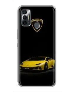 Чохол для TECNO Spark 7P з картинкою «Lamborghini жовтий акцент»