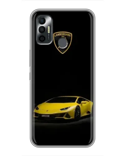 Чохол для TECNO Spark 7P з картинкою «Lamborghini жовтий акцент»