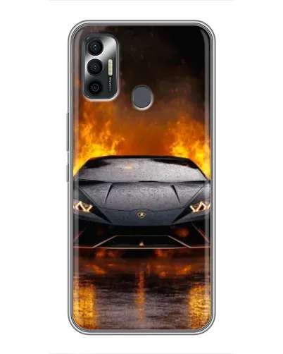 Чохол для TECNO Spark 7P з картинкою «Lamborghini у вогні»