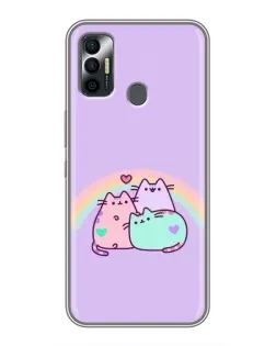 Чохол для TECNO Spark 7P з картинкою «Веселкові Пушини»