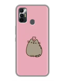 Чохол для TECNO Spark 7P з картинкою «Pusheen серце»